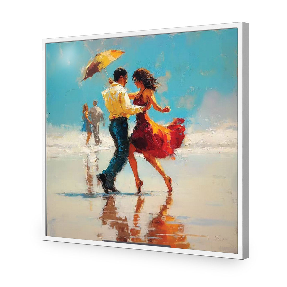 New Dancing On the Beach | Standard Acrylic | Flat Frame No Border | White