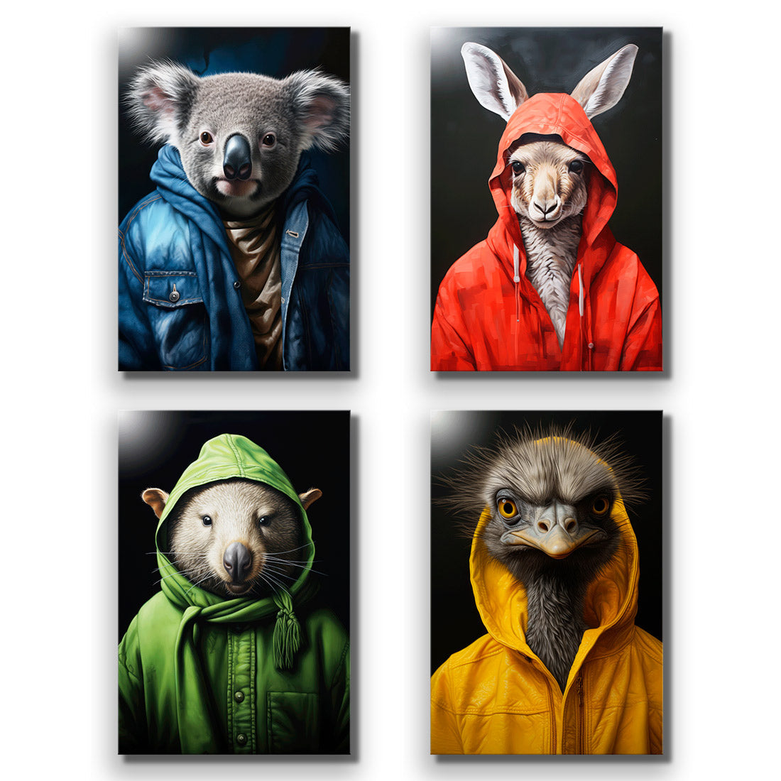 Cool Aussie Animals - Art Set of Four