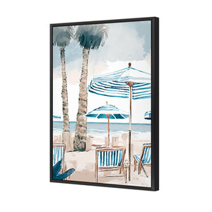 Palm Tree Paradise | Classic Canvas | Floating Frame | Black