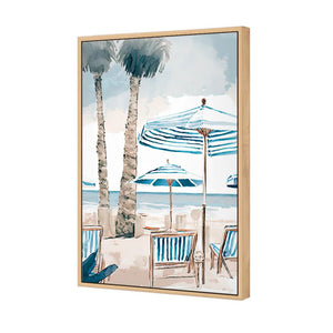 Palm Tree Paradise | Classic Canvas | Floating Frame | Oak
