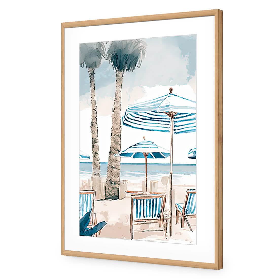 Palm Tree Paradise | Classic Acrylic | Flat Frame With Border | Oak