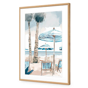 Palm Tree Paradise | Classic Acrylic | Flat Frame With Border | Oak