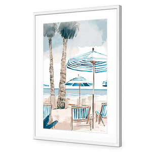 Palm Tree Paradise | Classic Acrylic | Flat Frame With Border | White