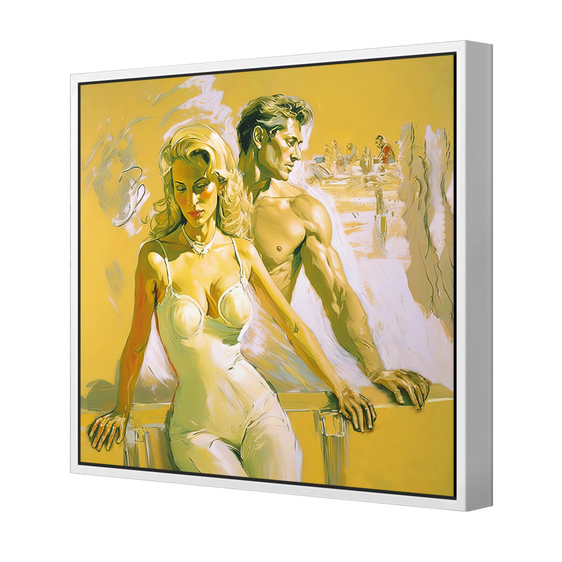Rendezvous | Classic Canvas | Floating Frame | White