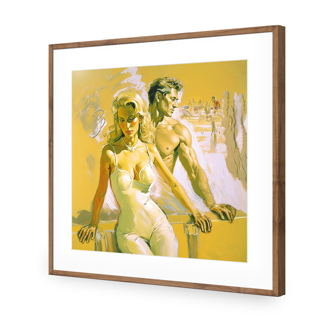 Rendezvous | Classic Acrylic | Flat Frame With Border | Natural