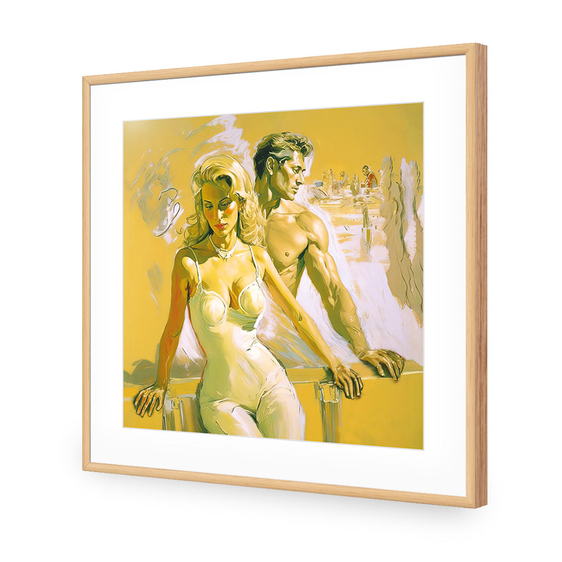 Rendezvous | Classic Acrylic | Flat Frame With Border | Oak