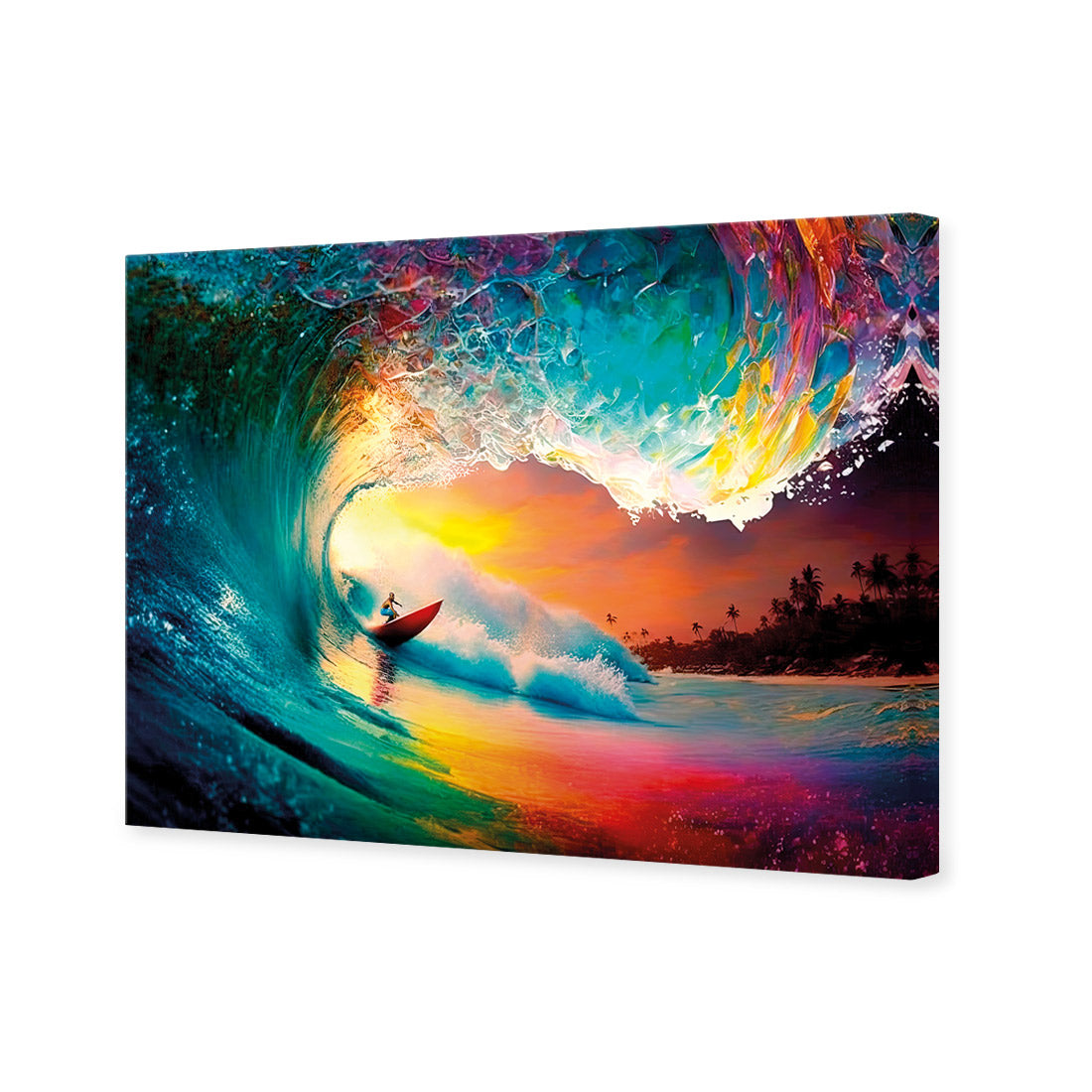 Rainbow Surf Sunset II | Classic Canvas | No Frame | Stretched Canvas