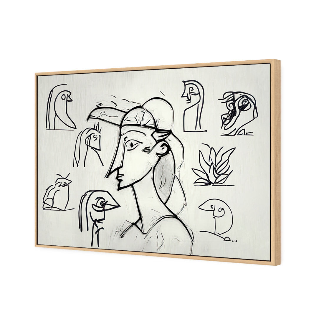 Something Sketchy | Classic Canvas | Floating Frame | Oak