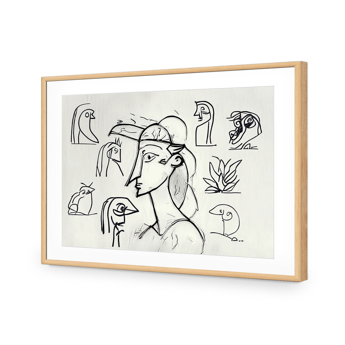 Something Sketchy | Classic Acrylic | Flat Frame With Border | Oak