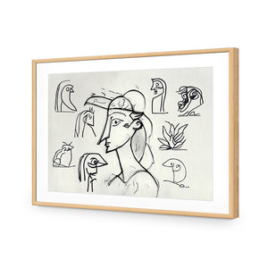 Something Sketchy | Classic Acrylic | Flat Frame With Border | Oak