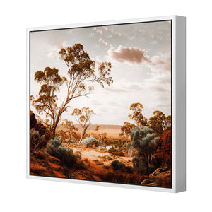 Way Out Back | Classic Canvas | Floating Frame | White