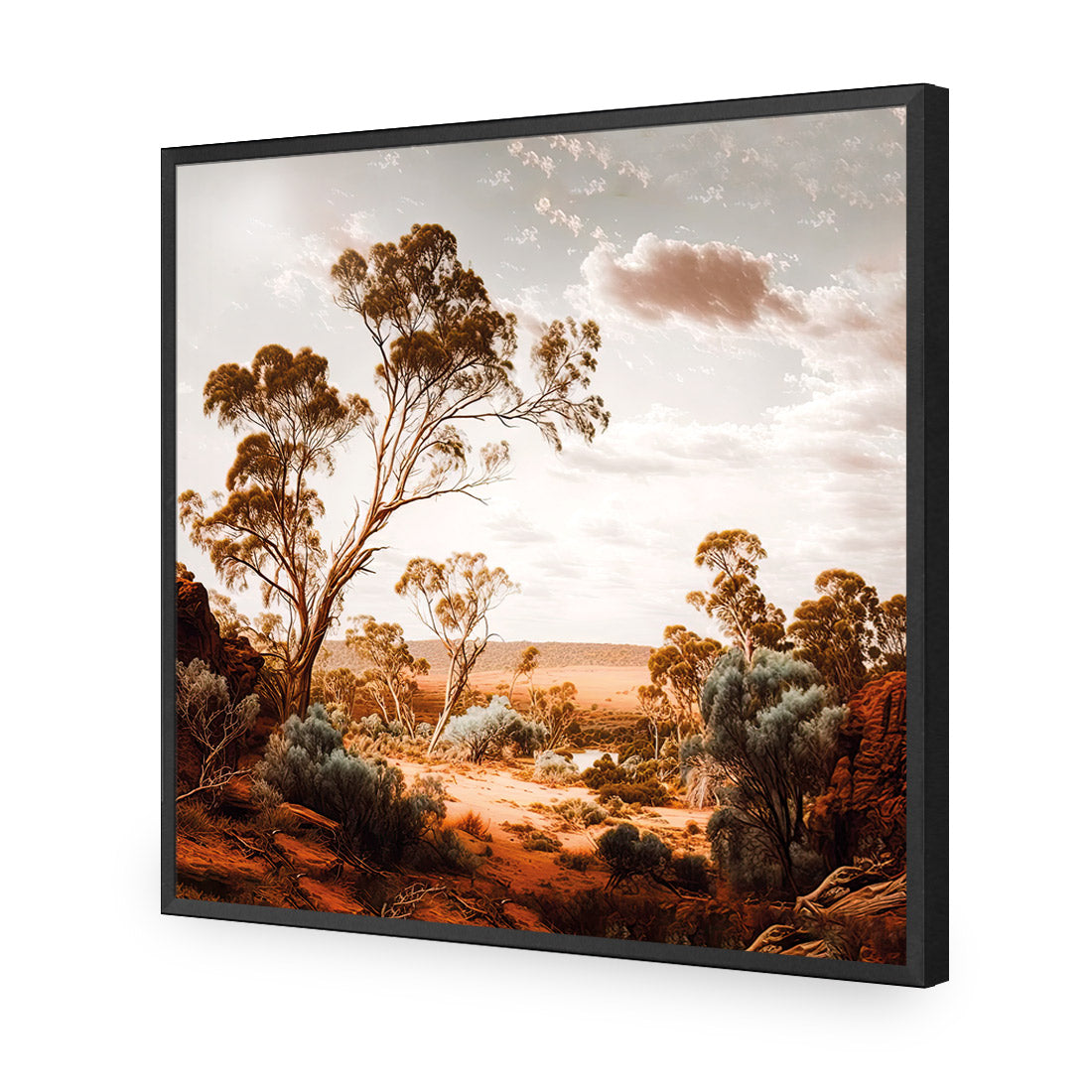 Way Out Back | Classic Acrylic | Flat Frame No Border | Black