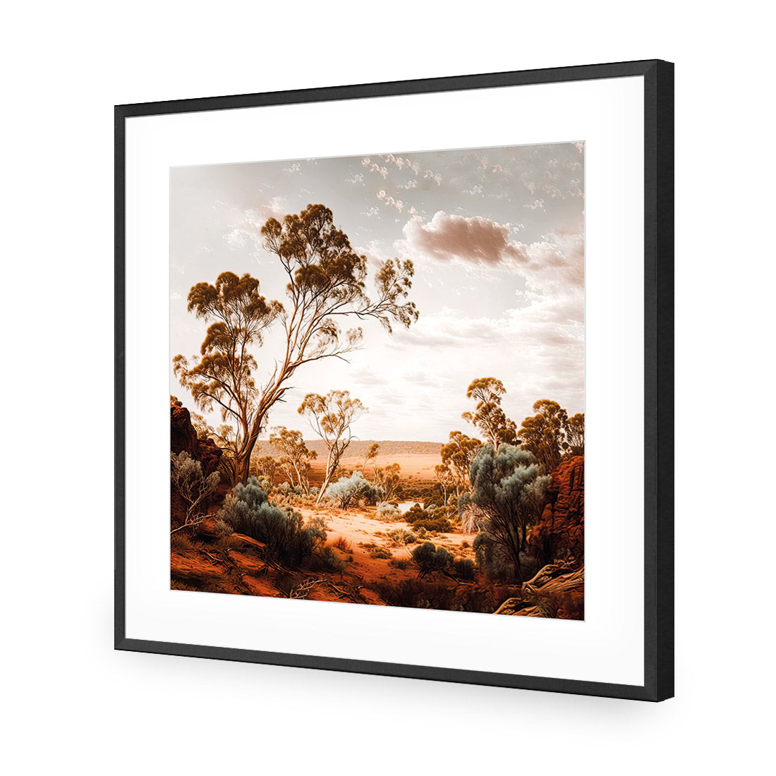 Way Out Back | Classic Acrylic | Flat Frame With Border | Black