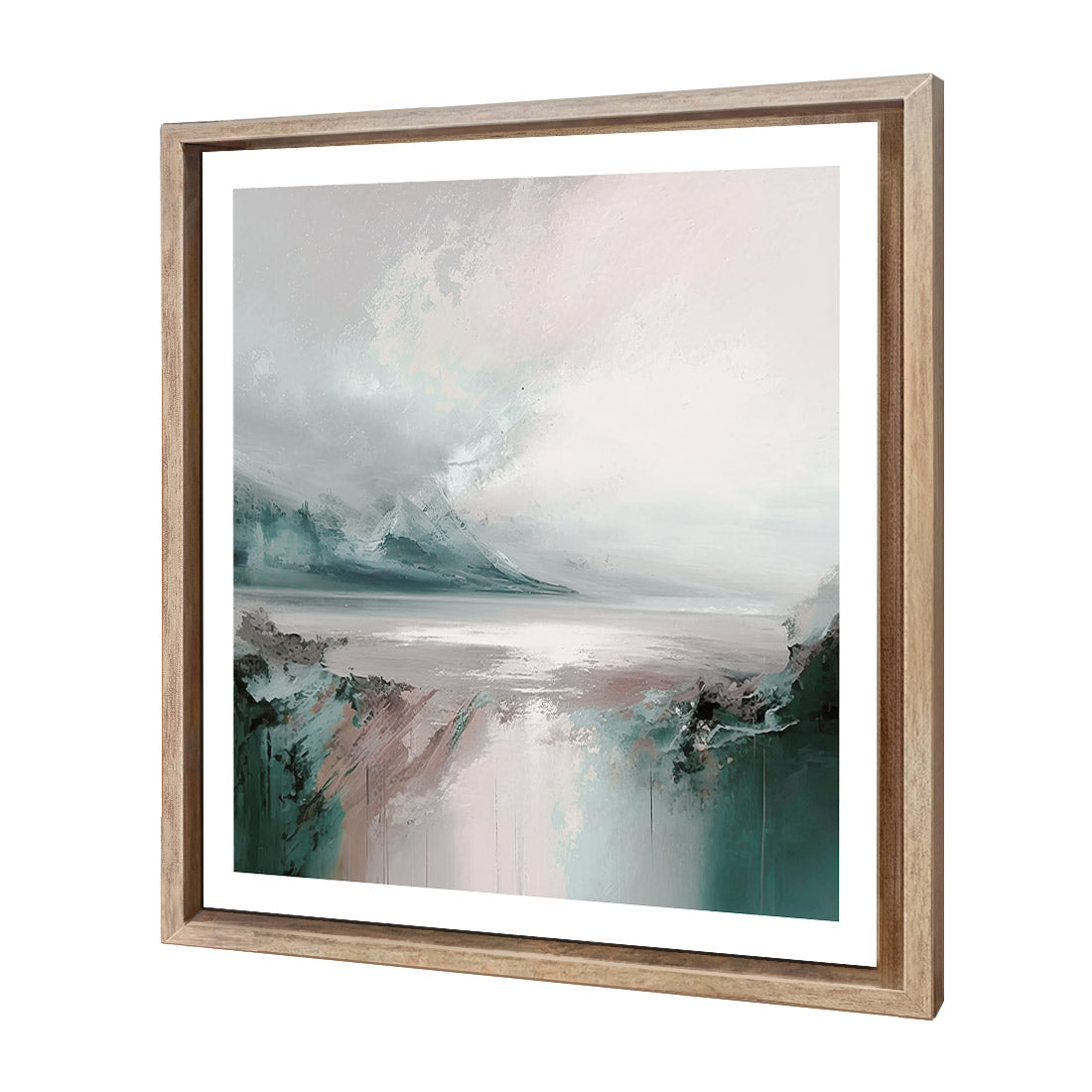 Rosy Chill | Premium Acrylic | Deep Floating Frame With Border | Oak