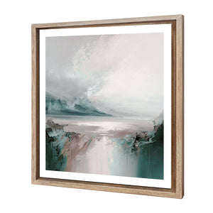 Rosy Chill | Premium Acrylic | Deep Floating Frame With Border | Oak
