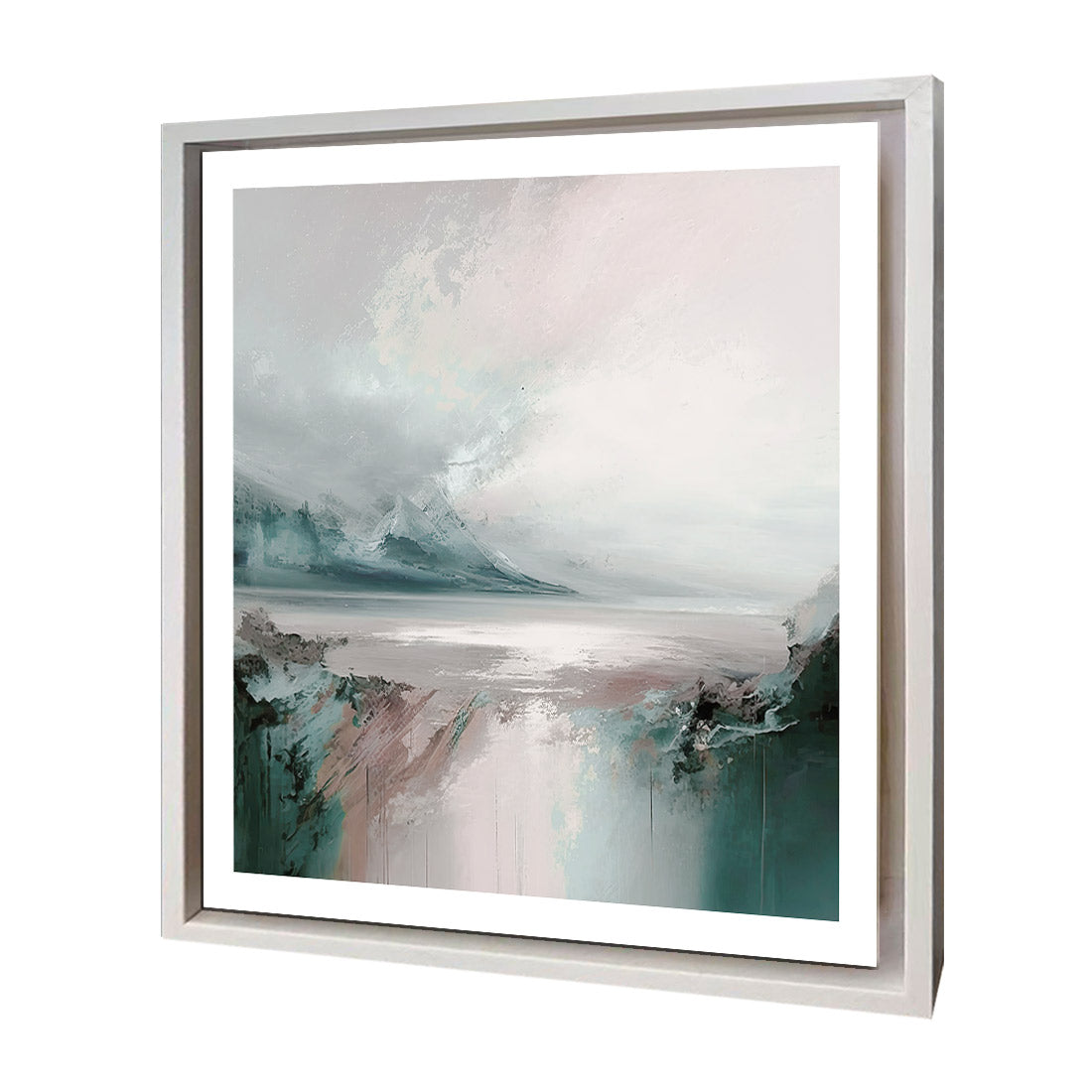 Rosy Chill | Premium Acrylic | Deep Floating Frame With Border | White