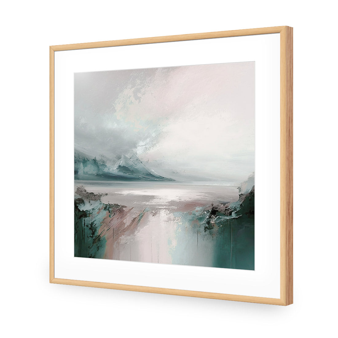 Rosy Chill | Classic Acrylic | Flat Frame With Border | Oak