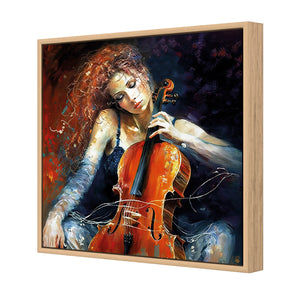 Singing Strings | Classic Canvas | Floating Frame | Oak