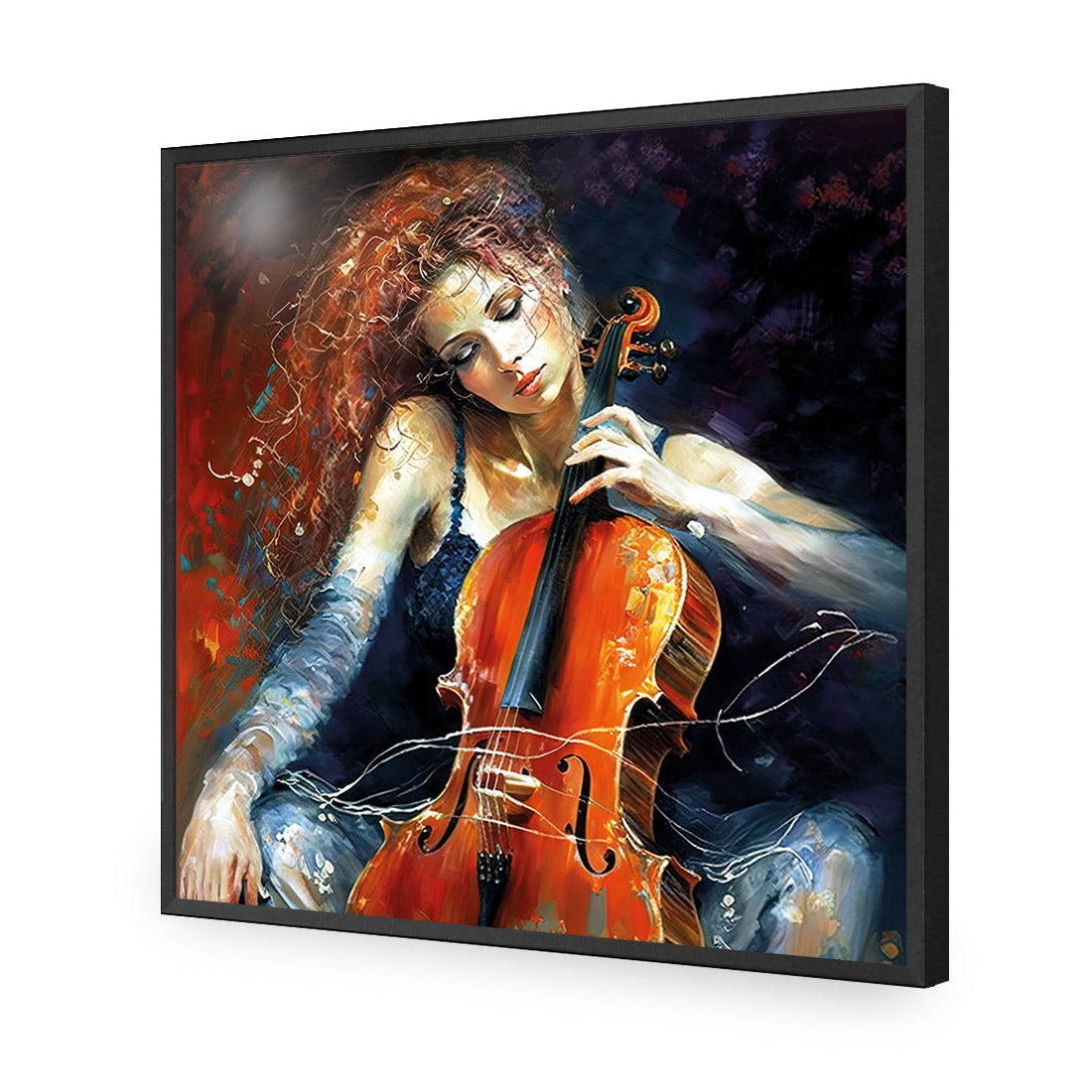 Singing Strings | Classic Acrylic | Flat Frame No Border | Black