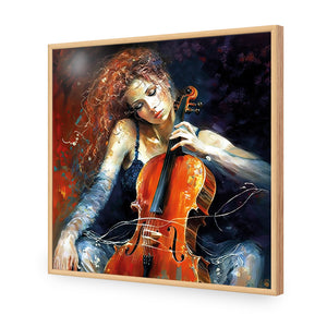 Singing Strings | Classic Acrylic | Flat Frame No Border | Oak