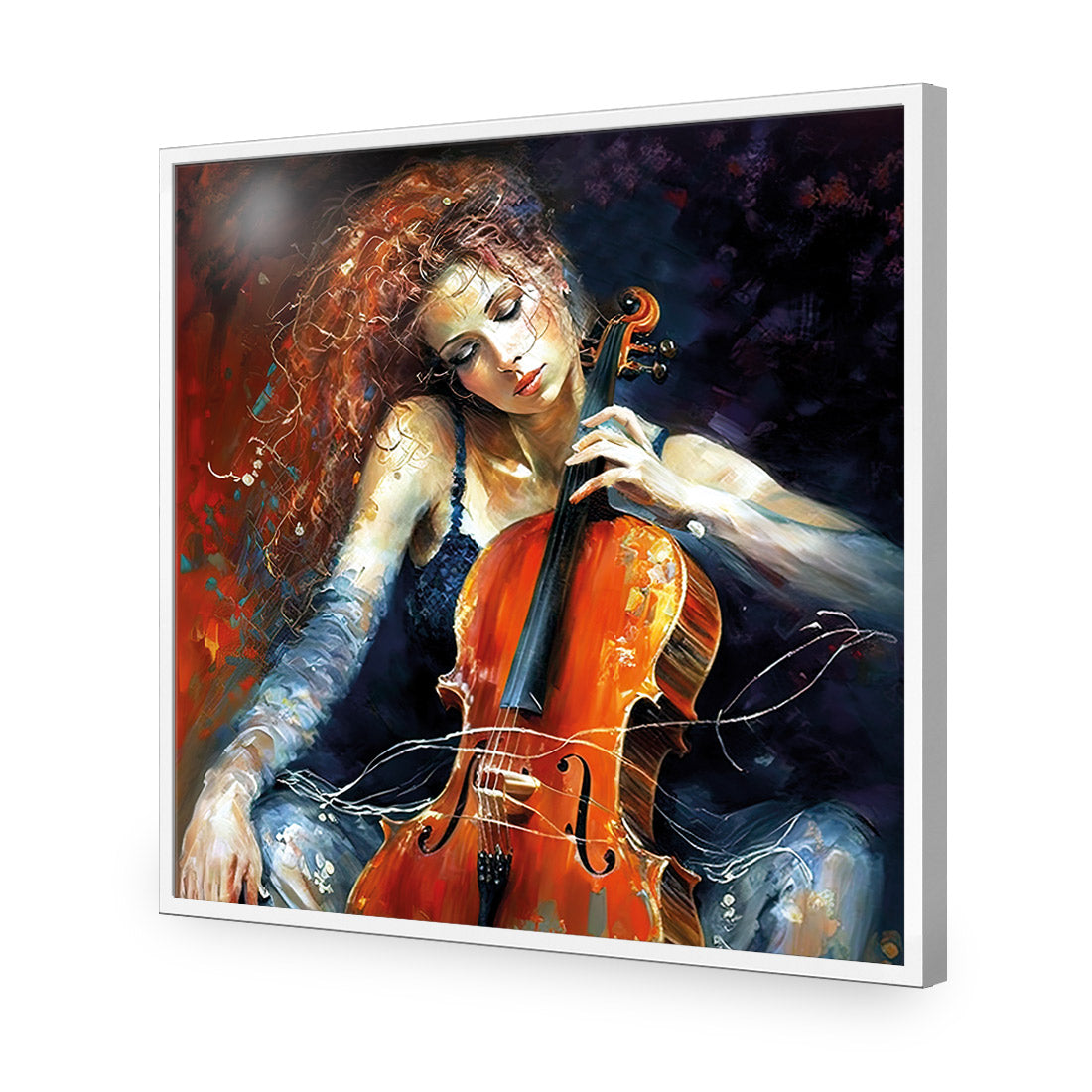 Singing Strings | Classic Acrylic | Flat Frame No Border | White