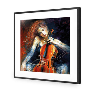Singing Strings | Classic Acrylic | Flat Frame With Border | Black