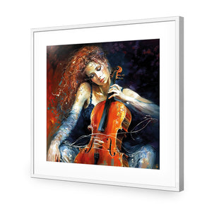 Singing Strings | Classic Acrylic | Flat Frame With Border | White