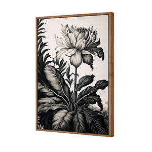 Vintage Floral I | Classic Canvas | Floating Frame | Natural