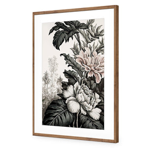 Vintage Floral II | Classic Acrylic | Flat Frame With Border | Natural