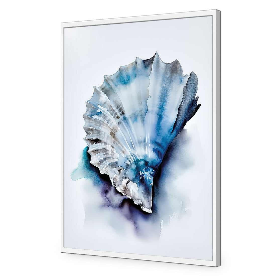 Watercolour Shell I | Classic Acrylic | Flat Frame No Border | White
