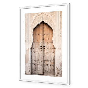 Old Door | Classic Acrylic | Flat Frame With Border | White