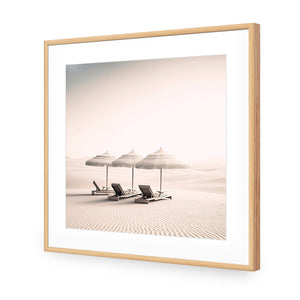 Sand Dunes | Classic Acrylic | Flat Frame With Border | Oak