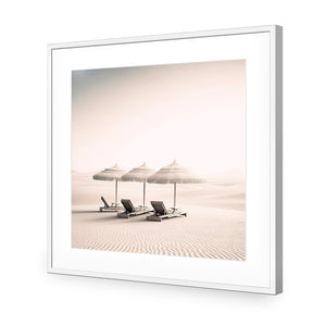 Sand Dunes | Classic Acrylic | Flat Frame With Border | White