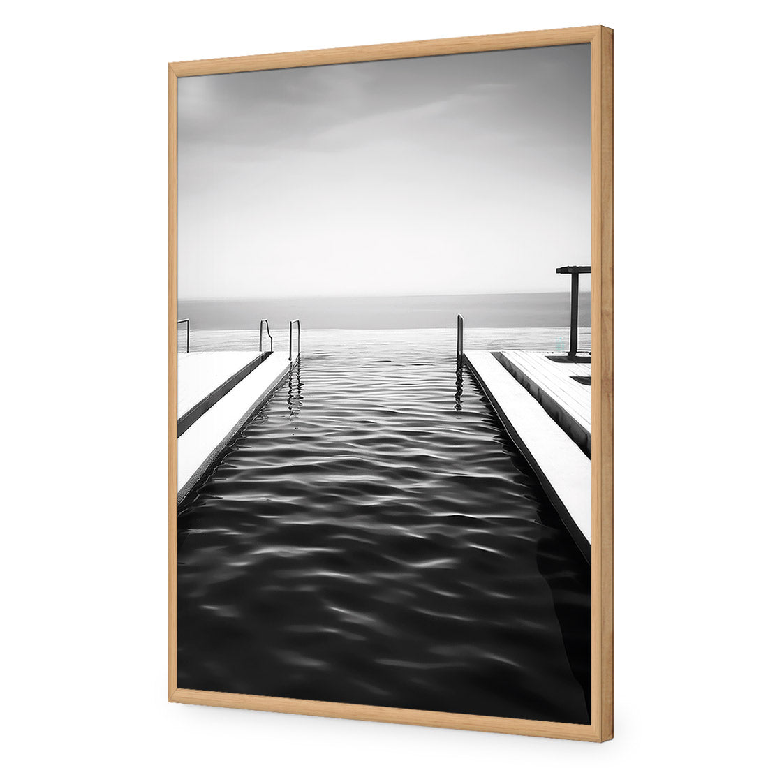 Swimming to the Edge | Classic Acrylic | Flat Frame No Border | Oak