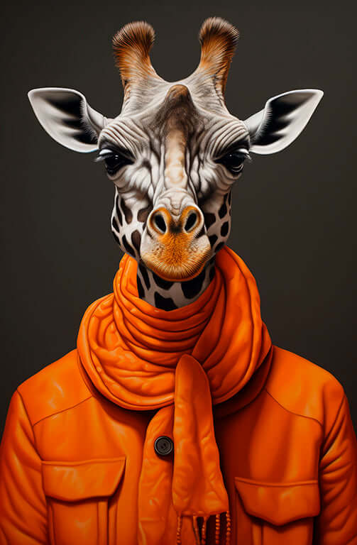 Dressed to Impress Giraffe | Classic Canvas | No Frame | Stretched Canvas