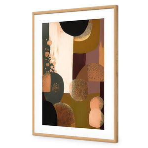 A Touch of Bronze I | Classic Acrylic | Flat Frame With Border | Oak