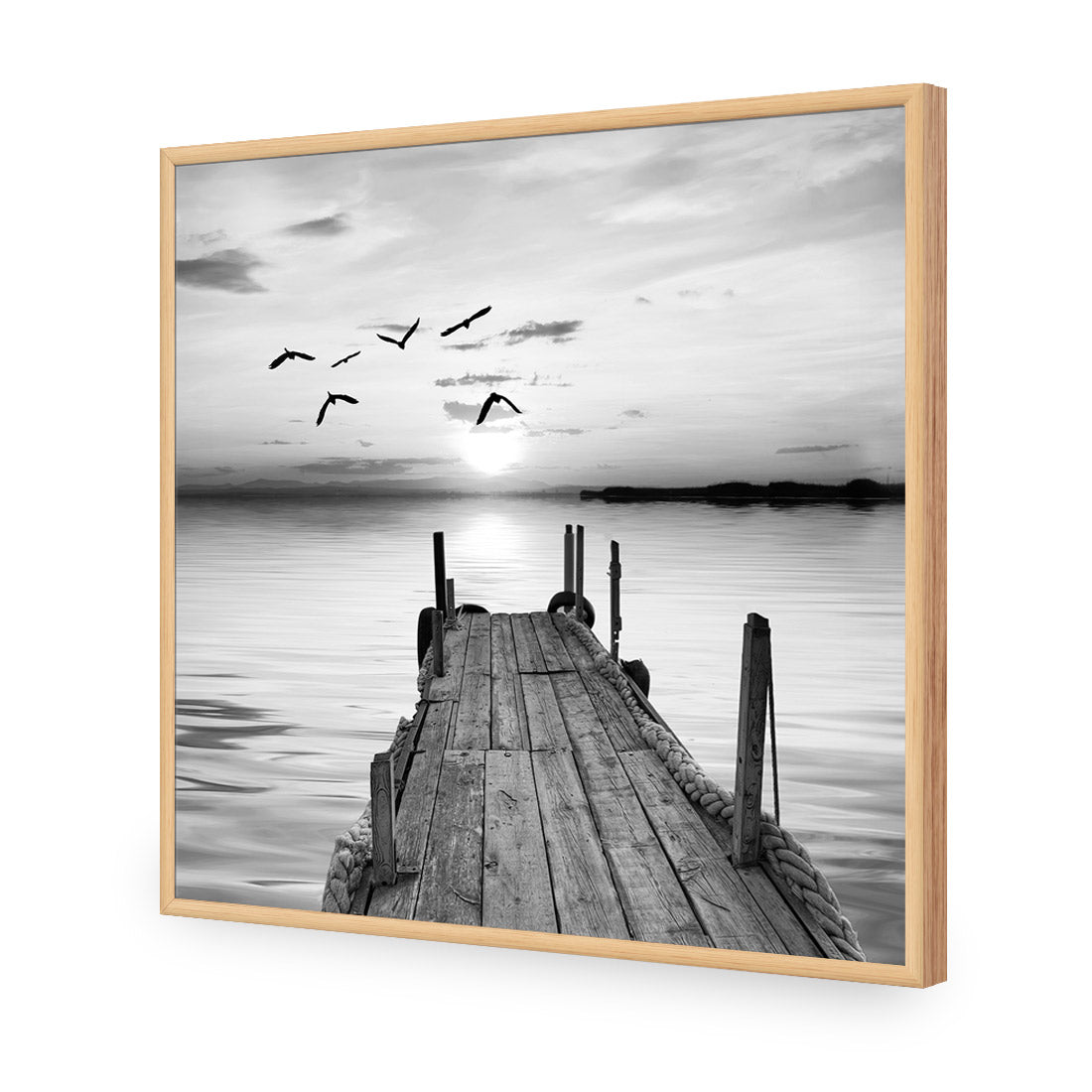 Abandoned Jetty, Black and White (square) - Wall Art Designs - 732_BS_Q WAD_CP - MPY - 260 - M - S - S_37x37_NONE