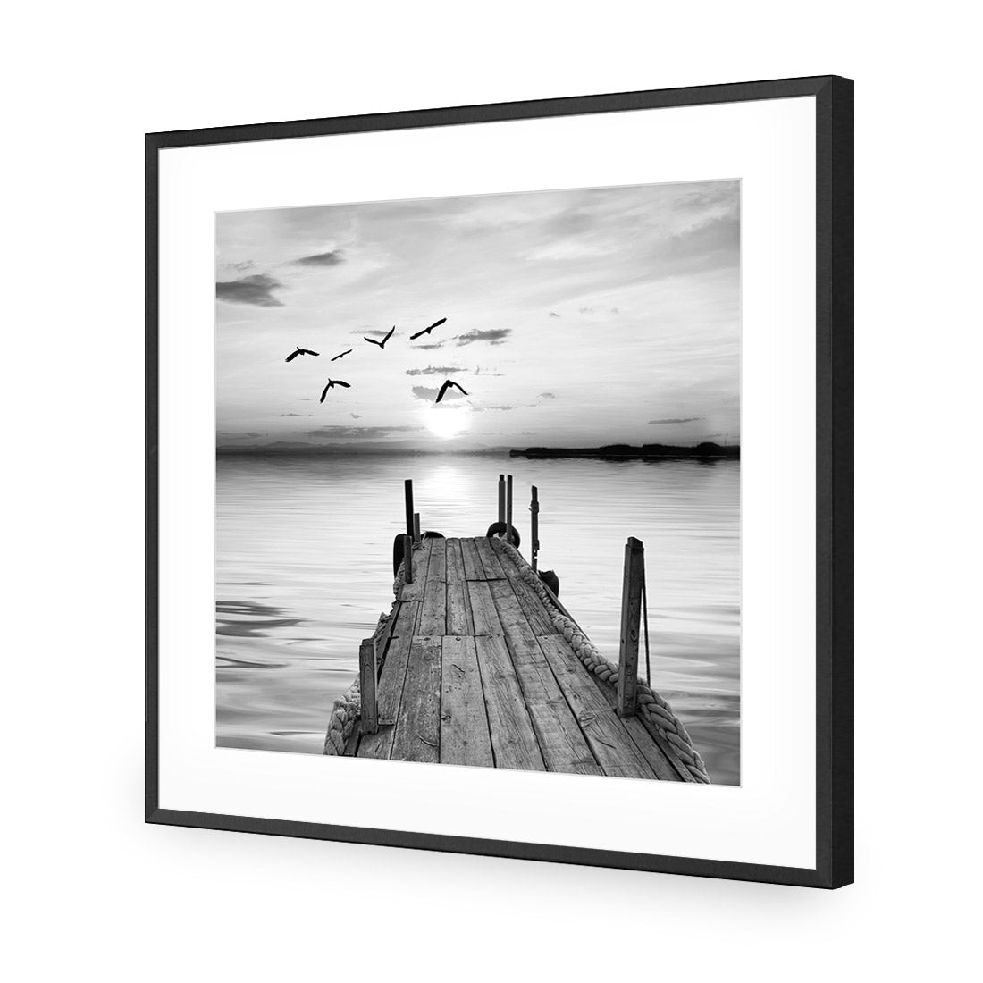 Abandoned Jetty, Black and White (square) - Wall Art Designs - 732_BS_Q WAD_CP - MPY - 260 - M - S - S_37x37_NONE