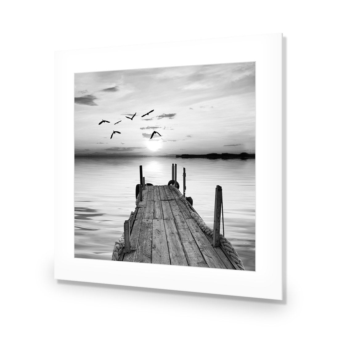 Abandoned Jetty, Black and White (square) - Wall Art Designs - 732_BS_Q WAD_CP - MPY - 260 - M - S - S_37x37_NONE