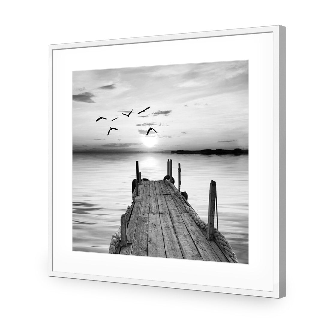 Abandoned Jetty, Black and White (square) - Wall Art Designs - 732_BS_Q WAD_CP - MPY - 260 - M - S - S_37x37_NONE