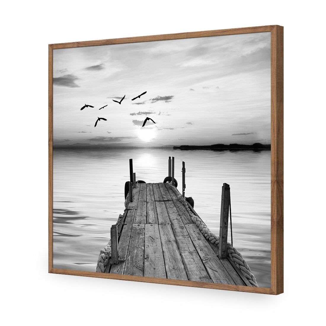 Abandoned Jetty, Black and White (square) - Wall Art Designs - 732_BS_Q WAD_CP - MPY - 260 - M - S - S_37x37_NONE