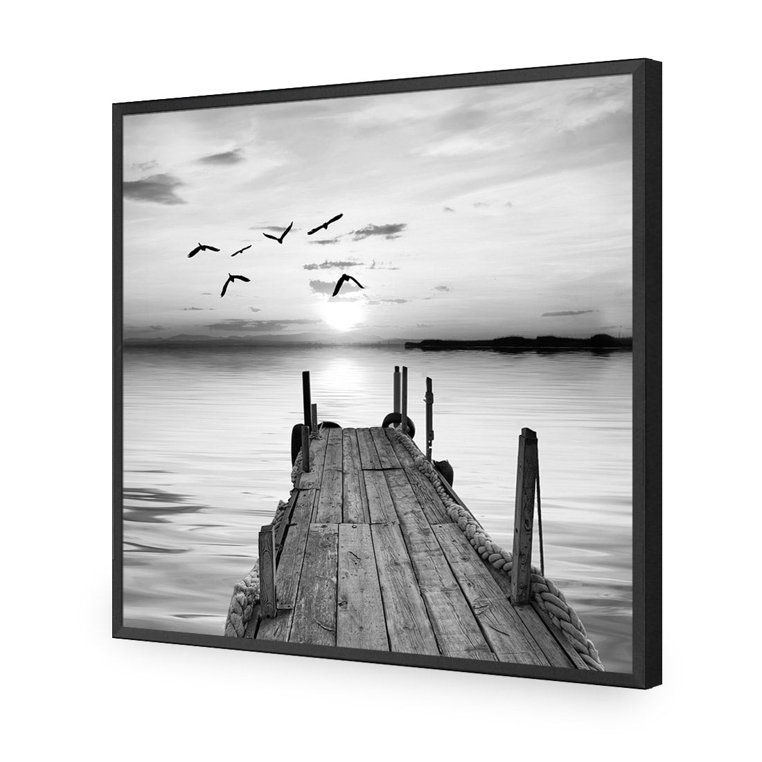 Abandoned Jetty, Black and White (square) - Wall Art Designs - 732_BS_Q WAD_CP - MPY - 260 - M - S - S_37x37_NONE