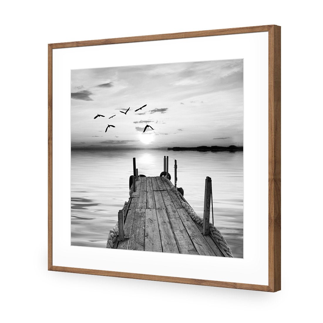 Abandoned Jetty, Black and White (square) - Wall Art Designs - 732_BS_Q WAD_CP - MPY - 260 - M - S - S_37x37_NONE