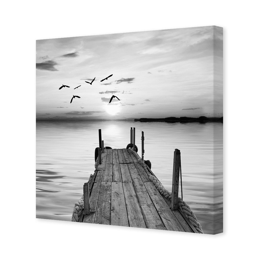 Abandoned Jetty, Black and White (square) - Wall Art Designs - 732_BS_Q WAD_CP - MPY - 260 - M - S - S_37x37_NONE