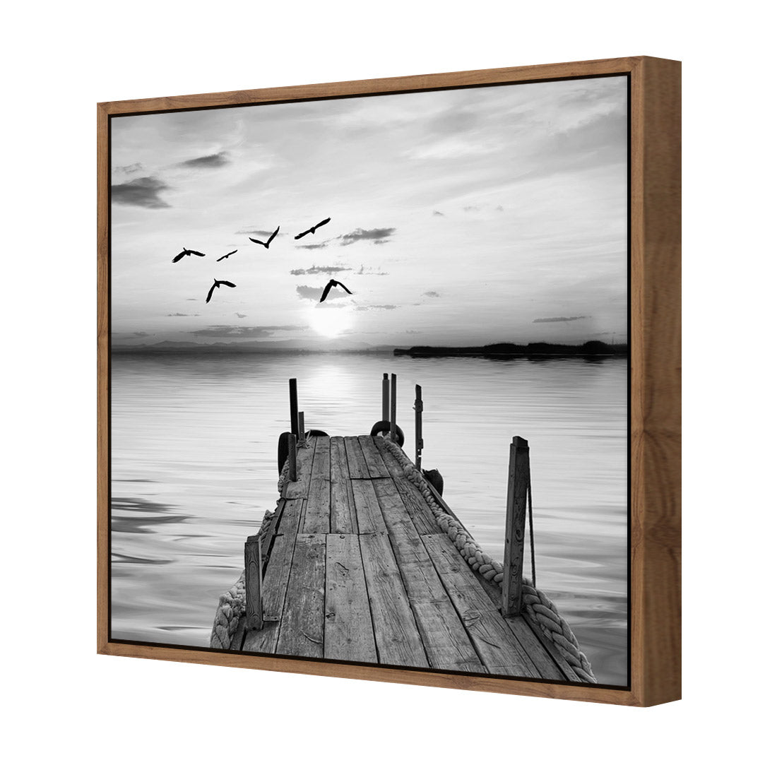 Abandoned Jetty, Black and White (square) - Wall Art Designs - 732_BS_Q WAD_CP - MPY - 260 - M - S - S_37x37_NONE