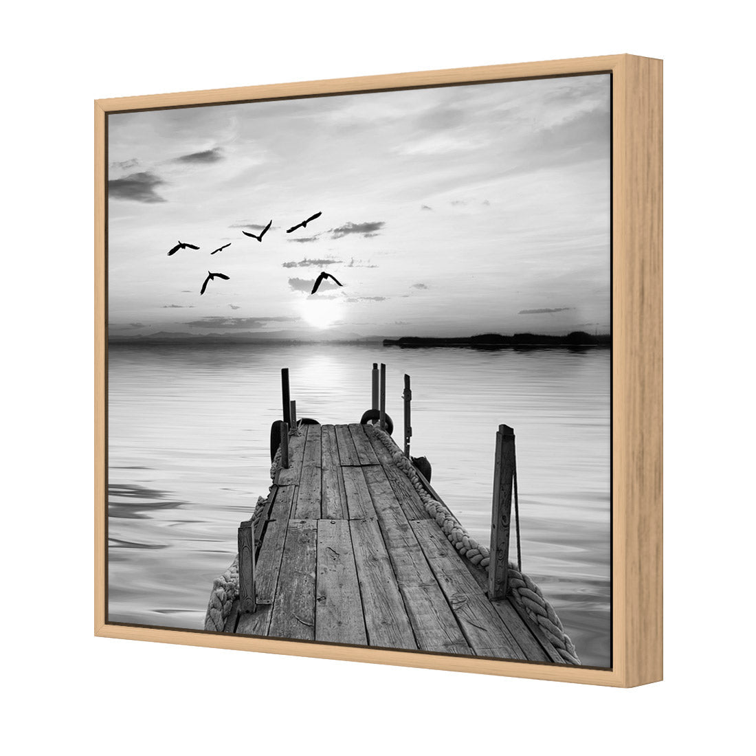 Abandoned Jetty, Black and White (square) - Wall Art Designs - 732_BS_Q WAD_CP - MPY - 260 - M - S - S_37x37_NONE