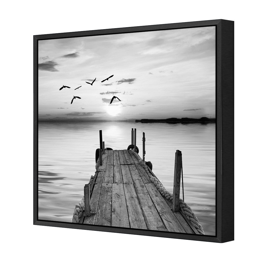 Abandoned Jetty, Black and White (square) - Wall Art Designs - 732_BS_Q WAD_CP - MPY - 260 - M - S - S_37x37_NONE