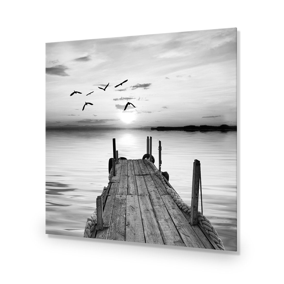 Abandoned Jetty, Black and White (square) - Wall Art Designs - 732_BS_Q WAD_CP - MPY - 260 - M - S - S_37x37_NONE