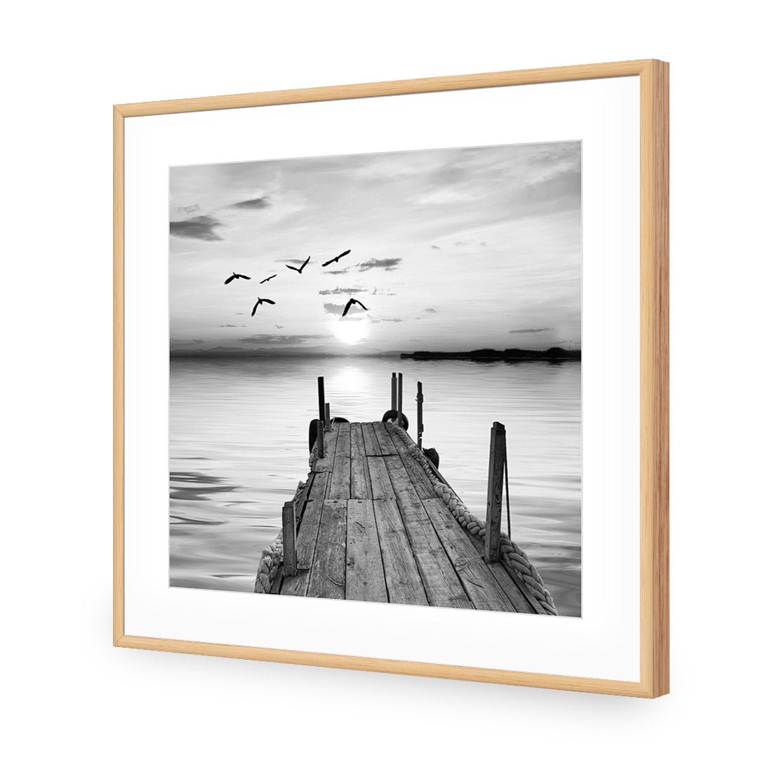 Abandoned Jetty, Black and White (square) - Wall Art Designs - 732_BS_Q WAD_CP - MPY - 260 - M - S - S_37x37_NONE