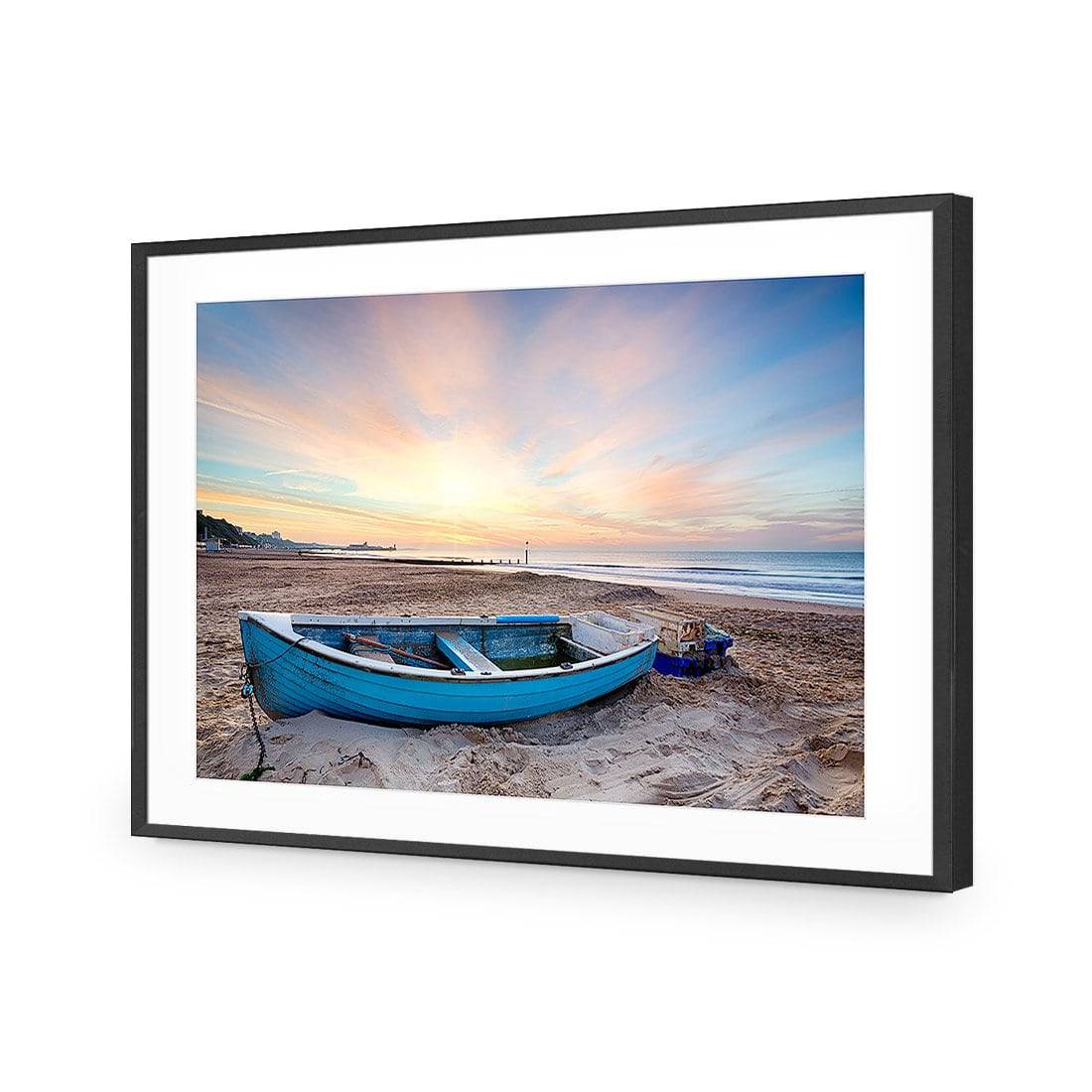 Abandoned Row Boat | Standard Acrylic | Flat Frame With Border | Black